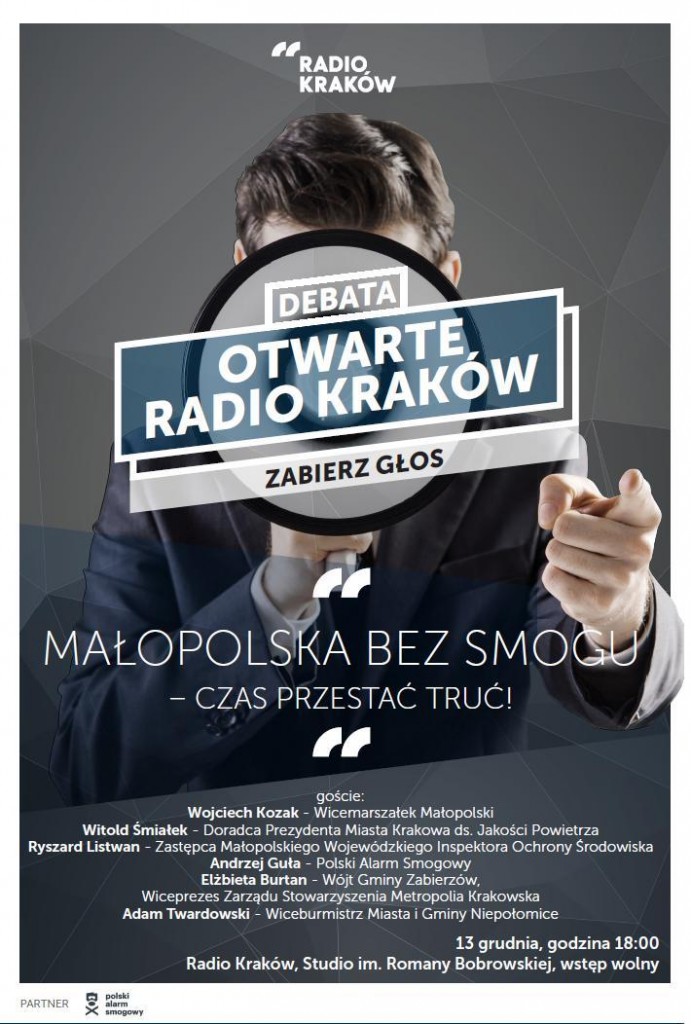 Małopolska bez smogu_debata plakat