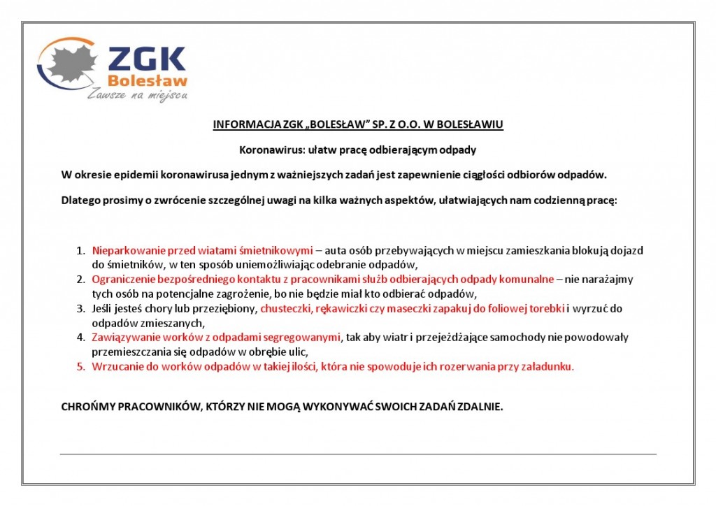 Informacja ZGK Bolesław-1